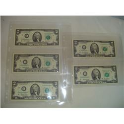 5 Us 2 Dollar Bills