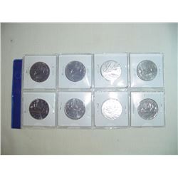 8 Canadian Silver Dollars 4 1980 And 4 1986