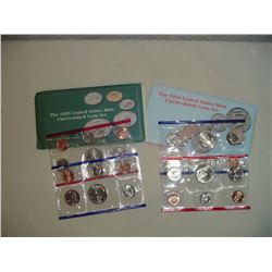 1993 And 94 Us Double Mint P And D Coin Sets