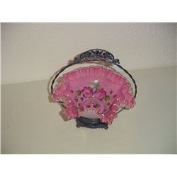 Old Victorian Hand Painted Brides Basket