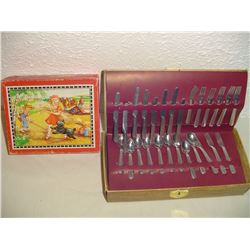 1950's Toy Block Set And Childs Cutlery Set Both Original Boxes