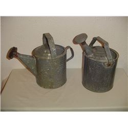 2 Galvanized Watering Cans