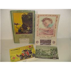 Collection 4 Old Advertising Calendars 1966 Rough Rider Grey Cup Etc