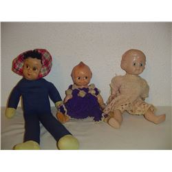 3 Different Collectors Dolls Composition Cupie Etc.