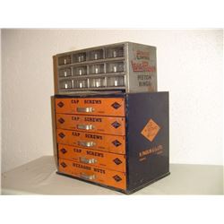 2 Old Metal Service Station Storage Cabinets