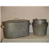 Image 1 : 4 Pieces Galvanized Metal 3 Pails And Boiler