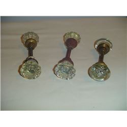 3 Sets Nice Old Glass Door Knobs
