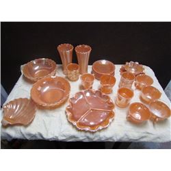 Lot of Peach Lusterware - 26 pcs