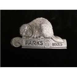 1933 Parks Canada Beaver Badge