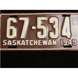 1949 Collectors License Plate