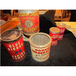 6 metal tins, baking power, golden syrup