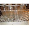 Image 3 : Wire Basket With 6 Assorted Milk Bottles - One Cracked