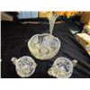 Image 1 : Cut Glass Cream, Sugar Bowl & Vase