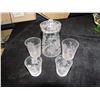 Image 1 : Smal Cut Glass Bedside Water Carafe with 2 Pair of Glasses