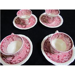 Set of 4 Mason's Vista England Cups and Saucers