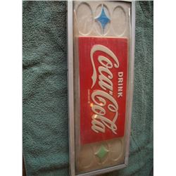 22" Coca Cola Plastic Embossed Light Up Sign Off Machine