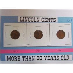 U.S. Lincoln One Cent 1929, 1930, 1934