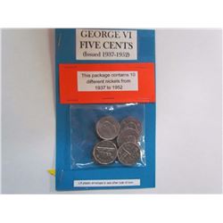 Ten George VI Five Cents - 1937-1952
