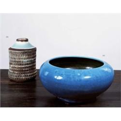 JEAN BESNARD VASE, CA. 1930 GLAZED STONEWARE, INCISED "JB FRANCE" 10 IN. (25 CM) HIGH 7 IN. (17.5...