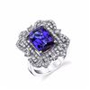 Image 1 : 8 Carat Tanzanite & Diamond Ring, Set in 18 Karat Gold