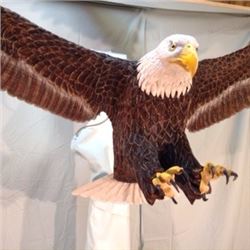 American Bald Eagle in Flight Wood Carving