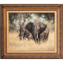 "Elephants: Okavango" by 2018 HSC Artist of the Year, Jaco van Schalkwyk