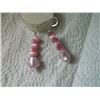 Image 1 : EARRINGS - NEW - FACETED PINK CATS EYE WITH SHEPHARD HOOKS - 1 1/2"