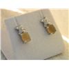Image 1 : EARRINGS - NEW BROWN CHALCADONY & DIAMONDS EARRINGS - NEW BROWN CHALCADONY & DIAMOND IN STERLING SIL