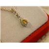 Image 1 : NEW NECKLACE - PEAR FACETTED SAPPHIRE IN STERLING SILVER SETTING - INCLUDES CERTIFICATE $250