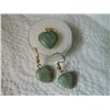 Image 2 : NEW PENDANT & EARRINGS SET - JADE HEARTS