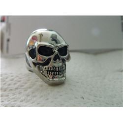 NEW RING - MAN'S SKULL RING - HIGH POLISHED STAINLESS STEEL - SUGGESTED RETAIL $100