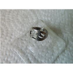 RING - HAND CRAFTED - SILVER FIRST NATION DESIGN - RAVENS