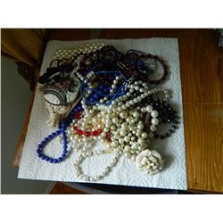 LARGE LOT OF ASSORTED BEADED JEWELRY - FROM ESTATE SOME AS-IS - FLAT SHIPPING RATE DOES NOT APPLY (t