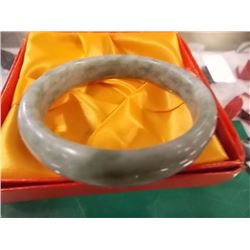 BRACELET - HAND CRAFTED CARVED JADE BANGLE BRACELET - RETAIL ESTIMATE $150