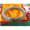 Image 1 : BRACELET - HAND CRAFTED CARVED JADE BANGLE BRACELET - RETAIL ESTIMATE $150