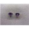 Image 1 : EARRINGS - 2CTW HEART FACETED AMETHYST IN STERLING SILVER SETTING - RETAIL ESTIMATE $200