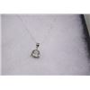 Image 2 : NECKLACE - TRILLUON FACETED GREEN AMETHYST & DIAMOND IN STERLING SILVER PENDANT WITH STERLING SILVER