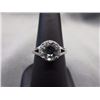 Image 1 : RING - GREEN AMETHYST & 2 DIAMONDS IN STERLING SILVER SETTING - RETAIL ESTIMATE $375