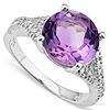 Image 1 : Natural Amethyst & Diamond Ring