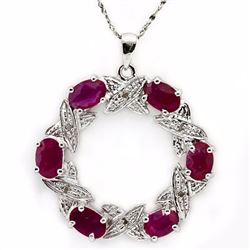 Genuine Ruby & Diamond 4.34 Carats Pendant