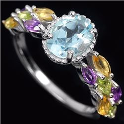 Natural Multi Gemstone Ring