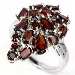 Natural Dark Red Garnet Ring