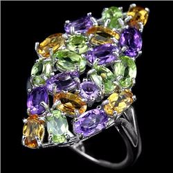 Natural Multi Gemstones Ring