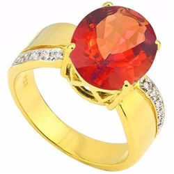 Stunning Hessonite & Diamond Ring