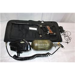 ION PAINTBALL ELECTRIC PAINTBALL GUN, WITH HALO ELECTRIC HOPPER, AND PURE ENERGY CARBON FIBRE 4500PS