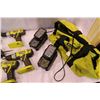 Image 3 : RYOBI 18V LITHIUM SIX PIECE CORDLESS TOOL SET WITH 4 BATTERIES, 2 CHARGERS, AND BAG