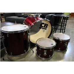 BASS DRUM AND 3 TOMS