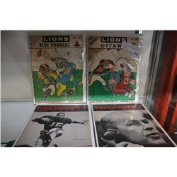 LOT OF FOUR VINTAGE LIONS GAME PROGRAMS, AND TOUCHDOWN CFL MAGAZINES