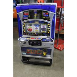 TATSO JIN COIN OPERATED SLOT MACHINE WITH KEY, FULLY FUNCTIONING WITH KEY AND COINS