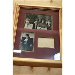 SIGNED THE WHO RARE FRAMED PHOTO SIGNED BY PETE TOWNSEND ROGER DALTRY AND JOHN ENTHWISTLE